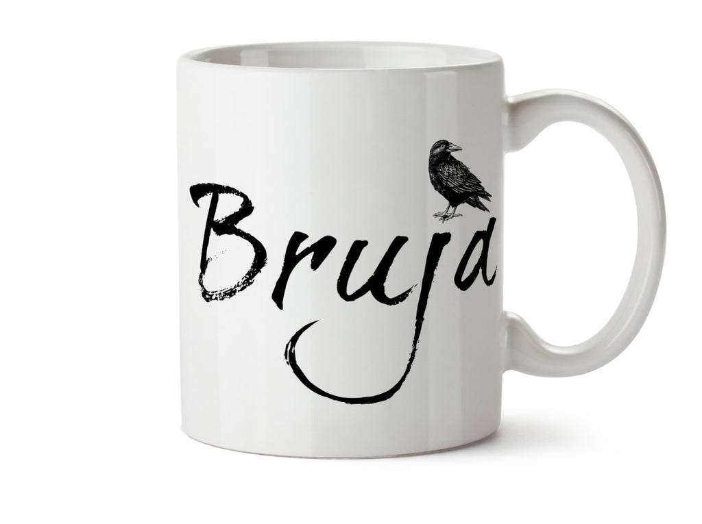 BRUJA Witch Crow - One 11 ounce Dishwasher / Microwave Coffee Mug - Superb GIFT - Option to Add Own Text