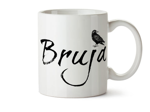 BRUJA Witch Crow - One 11 ounce Dishwasher / Microwave Coffee Mug - Superb GIFT - Option to Add Own Text