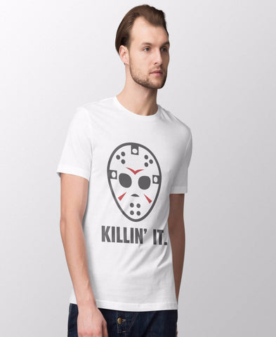 Men's T-shirt Tee Shirt HALLOWEEN Friday the 13th KILLIN' IT Funny