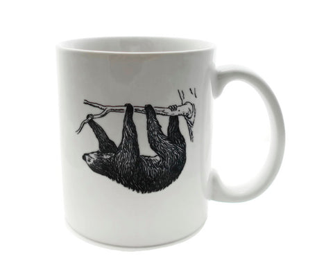 SLOTH Just Hanging  - 11 ounce DISHWASHER / Microwave Coffee Mug - Superb GIFT - May Add Own Text
