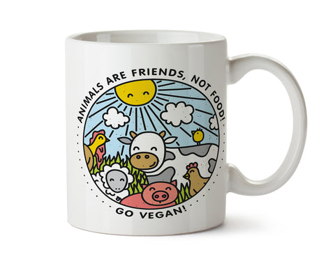 Friends Not Food Happy Farm Animals Go Vegan Mug