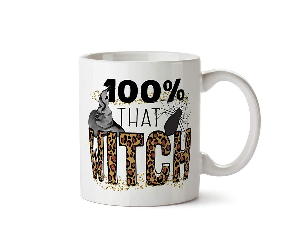 Funny Halloween Gift I'm 100% That Witch Coffee Mug Cup 11 Ounce Tea Wiccan Pagan