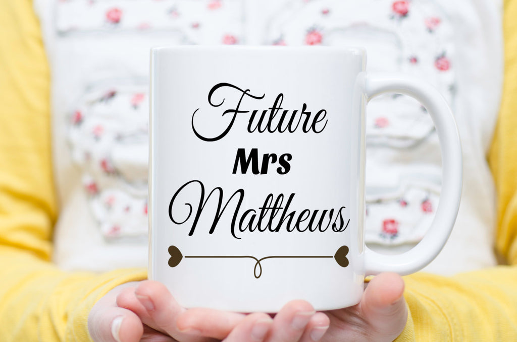Customized ENGAGEMENT  Future Mrs Dishwasher Safe Coffee Mug -  Add Own Text to Personalize Proposal Does this Ring Make Me Look Engaged