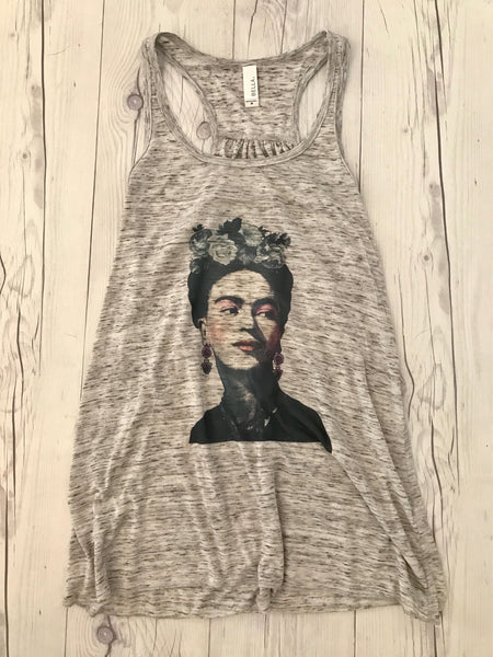 Flowy Super Soft Racerback Tank FRIDA KAHLO Perfect for Yoga or Work Out