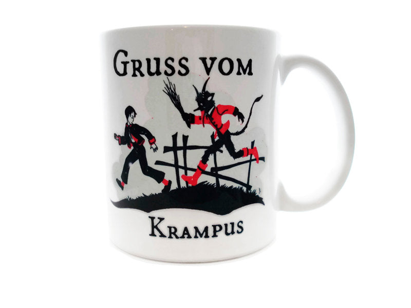 GRUSS Vom Krampus  - Christmas Devil - 11 ounce DISHWASHER / Microwave Coffee Mug - Superb GIFT - May Add Own Text